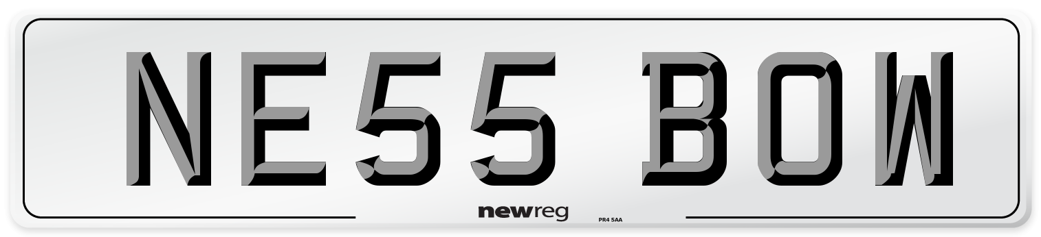 NE55 BOW Number Plate from New Reg